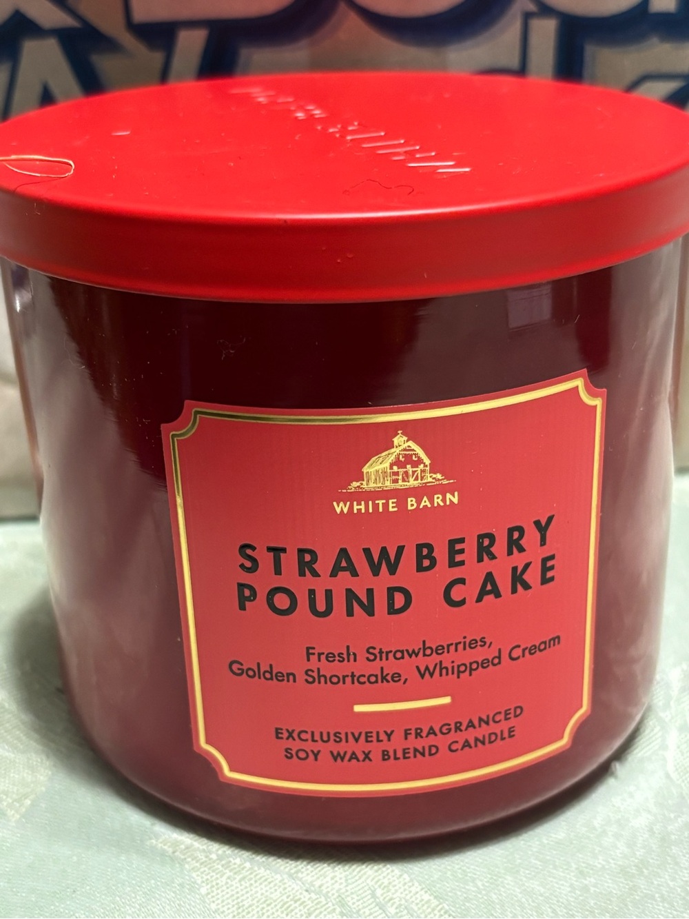 Bath & Body Works Strawberry Pound Cake Scented Three Wick Candle